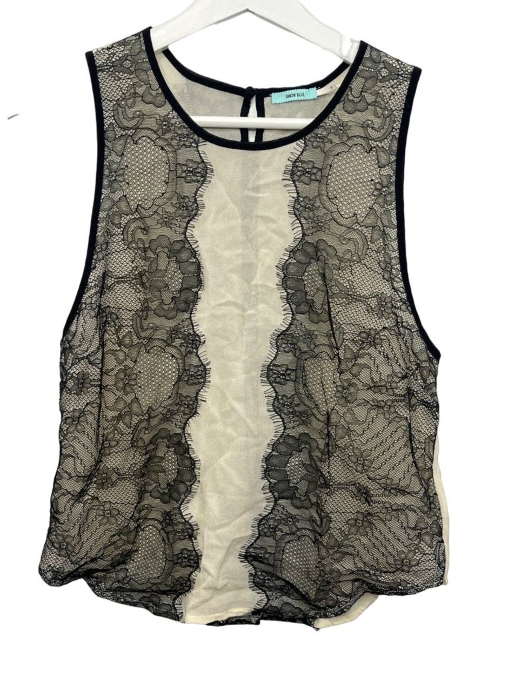 Kimchi Blue Lace Tank Top Women’s Medium Sheer Boho Layering Cream Black